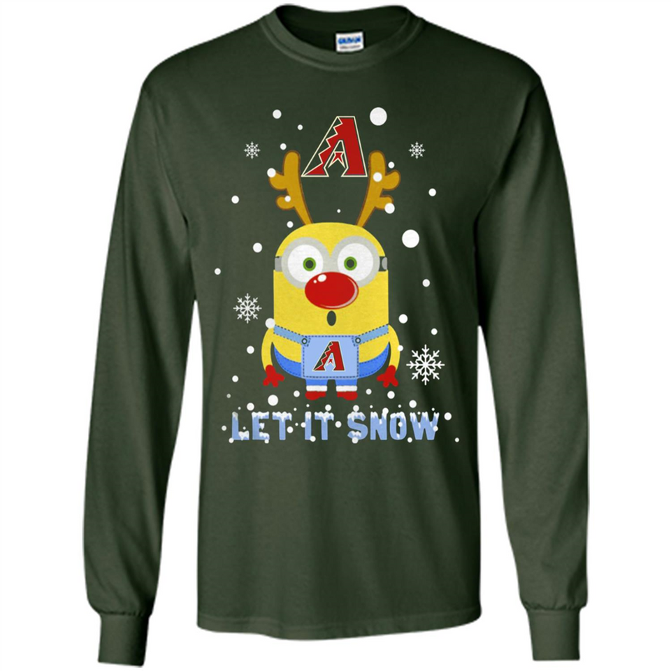 Minion Arizona Diamondbacks Ugly Christmas Sweater Let it Snow - Long Sleeve T-Shirt