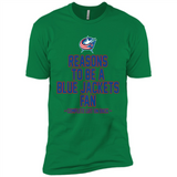 Reasons to be a Columbus Blue Jackets Fan Complete List on Back - Premium Short Sleeve T-Shirt