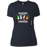 Christmas Garden Gnome Hanging With My Gnomies - Ladies' Boyfriend T-Shirt