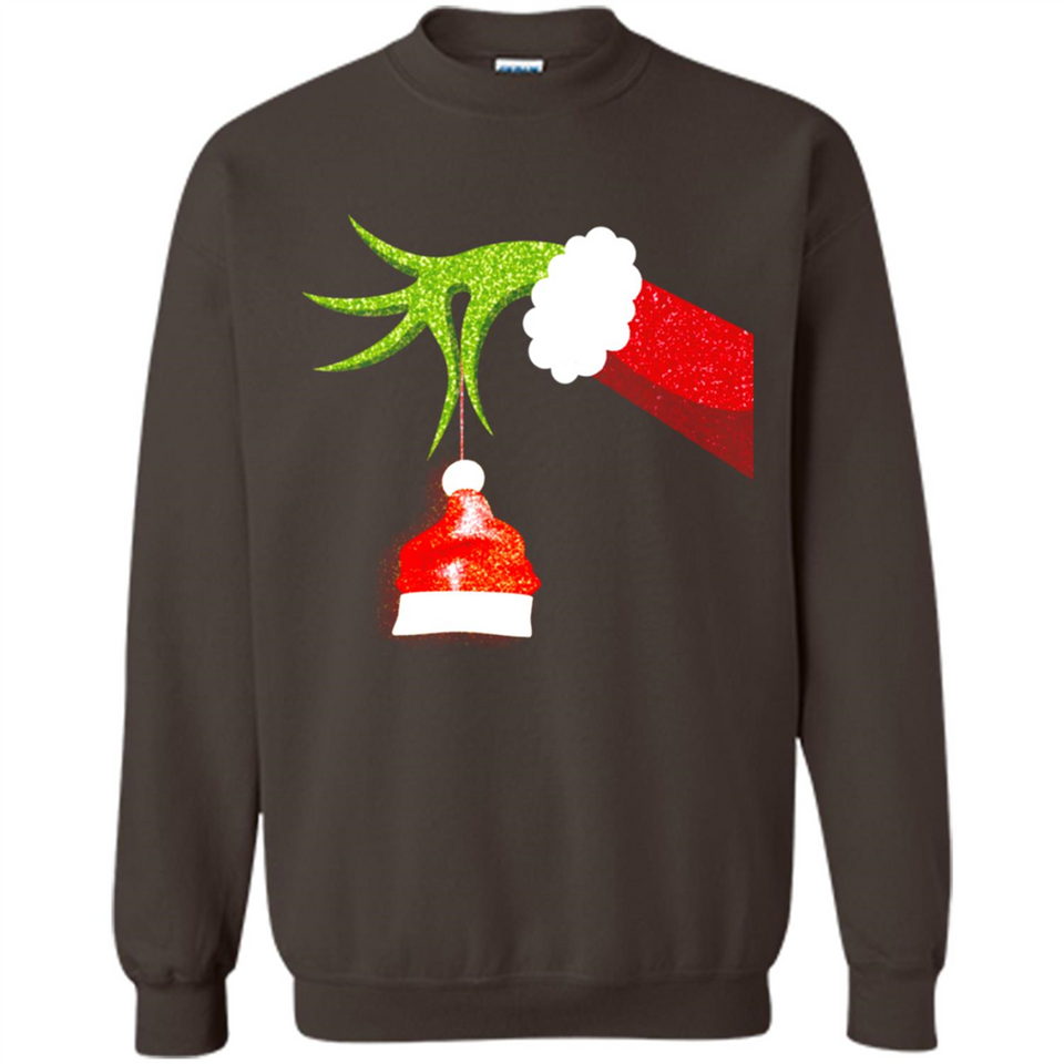 Funny Grinch Hand Holding Santa Hat Ornament Christmas PING PONG