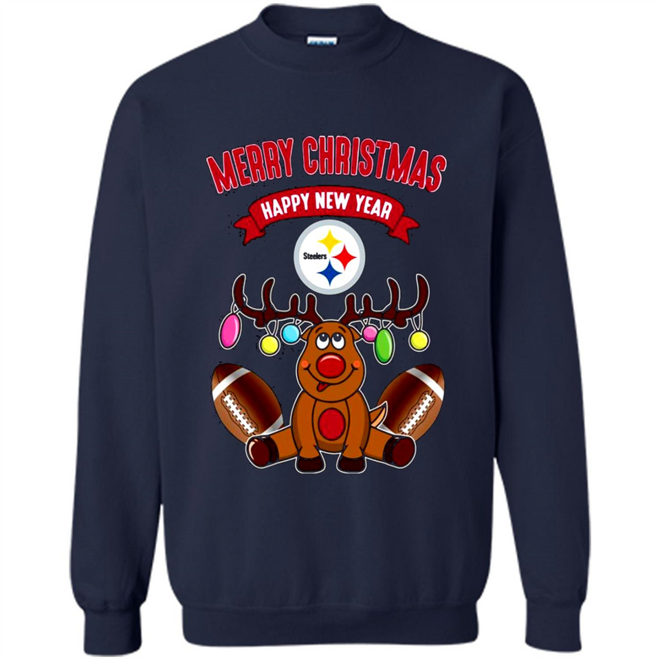 Pittsburgh Steelers NFL Reindeer Funny Merry Christmas And Happy New Year