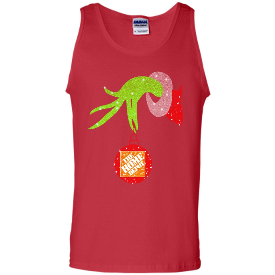 Grinch hand holding Logo HomeDepot Glitter Christmas - Tank Top