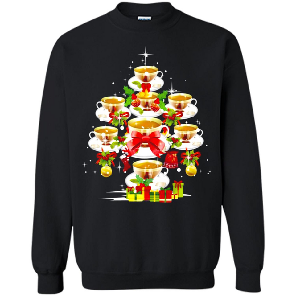 Tea Christmas Tree T-shirt Funny Tea Xmas Gift