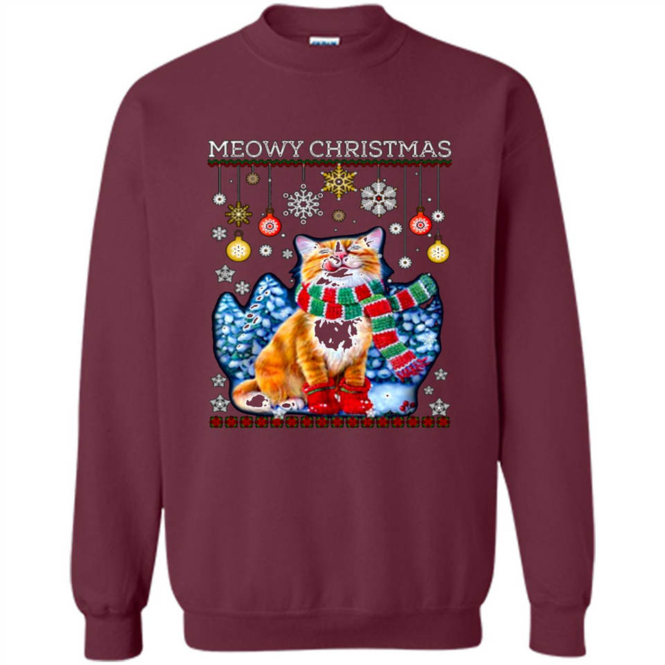 Meowy Christmas Ugly Funny Cats Lover PINGPONG
