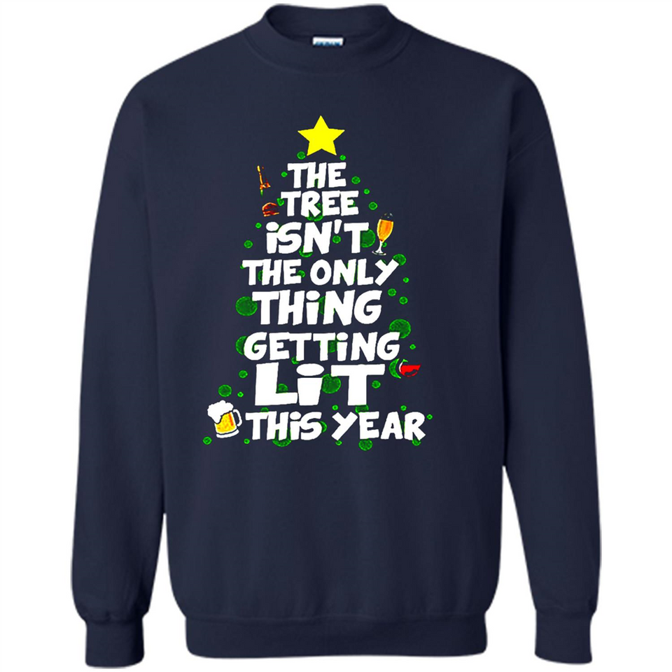 Funny Christmas Tree Drinking Sweatshirt Adult Boozy Festive - Sweatshirt
