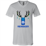 Bud Light Reinbeer Funny Beer Reindeer Christmas Sweatshirt - Canvas Unisex V-Neck