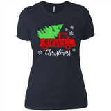 Vintage Christmas Classic Truck T-Shirt with Snow and Tree