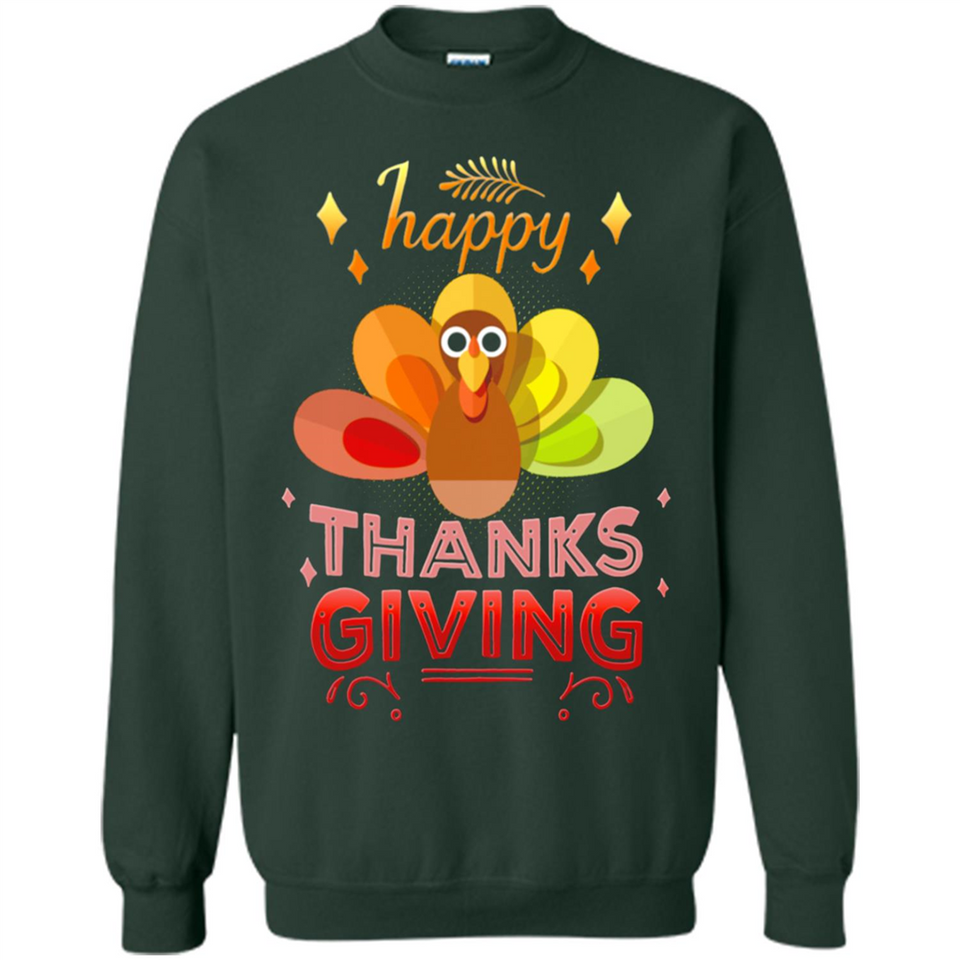 Happy Thanksgiving Turkey Day Colorful Cute