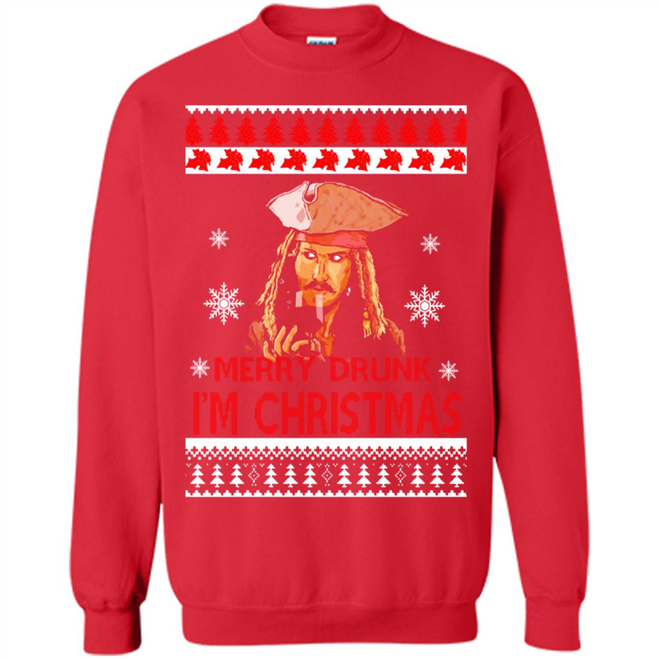 Jack sparrow Merry Drunk I'm Christmas - Sweatshirt