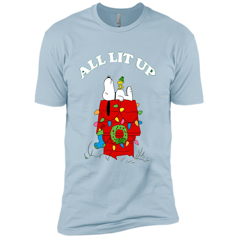 Peanuts By Schulz Snoopy Young Men_s Christmas - Premium Short Sleeve T-Shirt