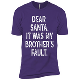Christmas Shirt - Dear Santa It Was My Brother's Fault - Premium Short Sleeve T-Shirt
