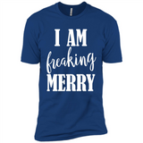 I Am Freaking Merry Funny Festive Winter Holiday - Premium Short Sleeve T-Shirt