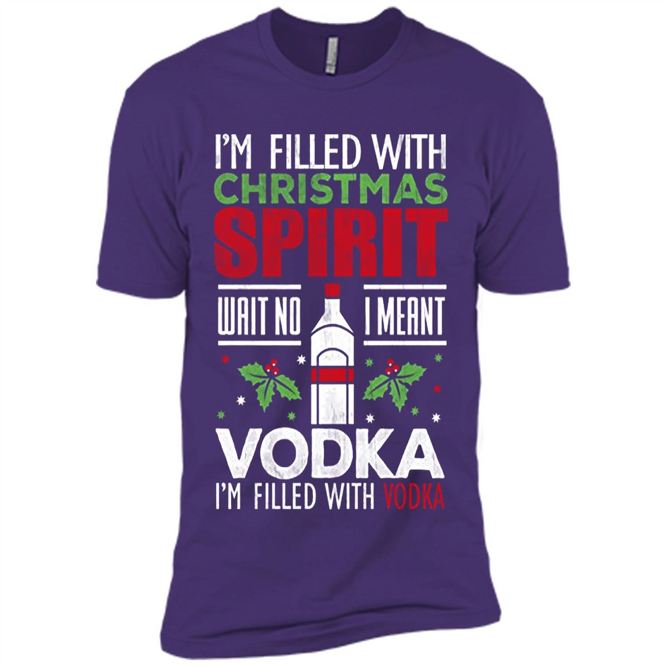 Christmas Gift Shirt Christmas Spirit Vodka Santa - Premium Short Sleeve T-Shirt
