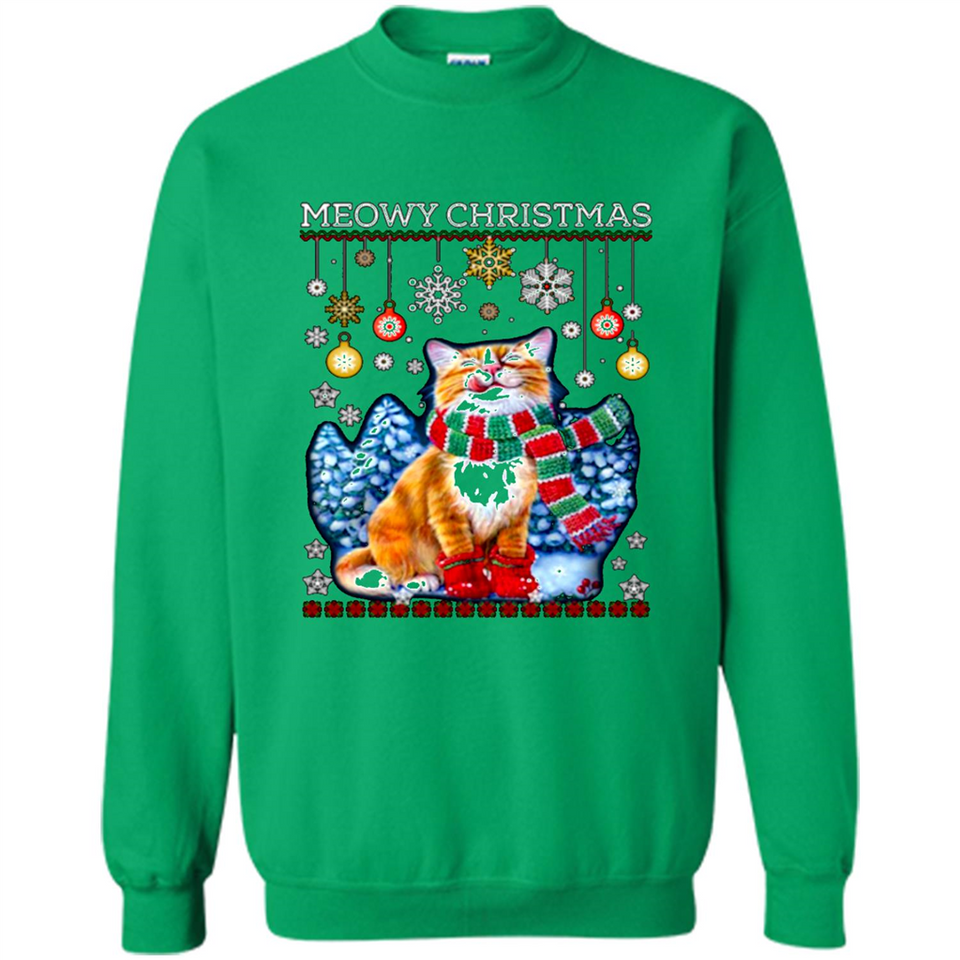 Meowy Christmas Ugly Funny Cats Lover PINGPONG