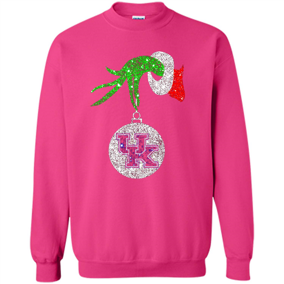 Amazing shirt Kentucky Wildcats Glitter Grinch Monogram Ornament Christmas Gift - Sweatshirt
