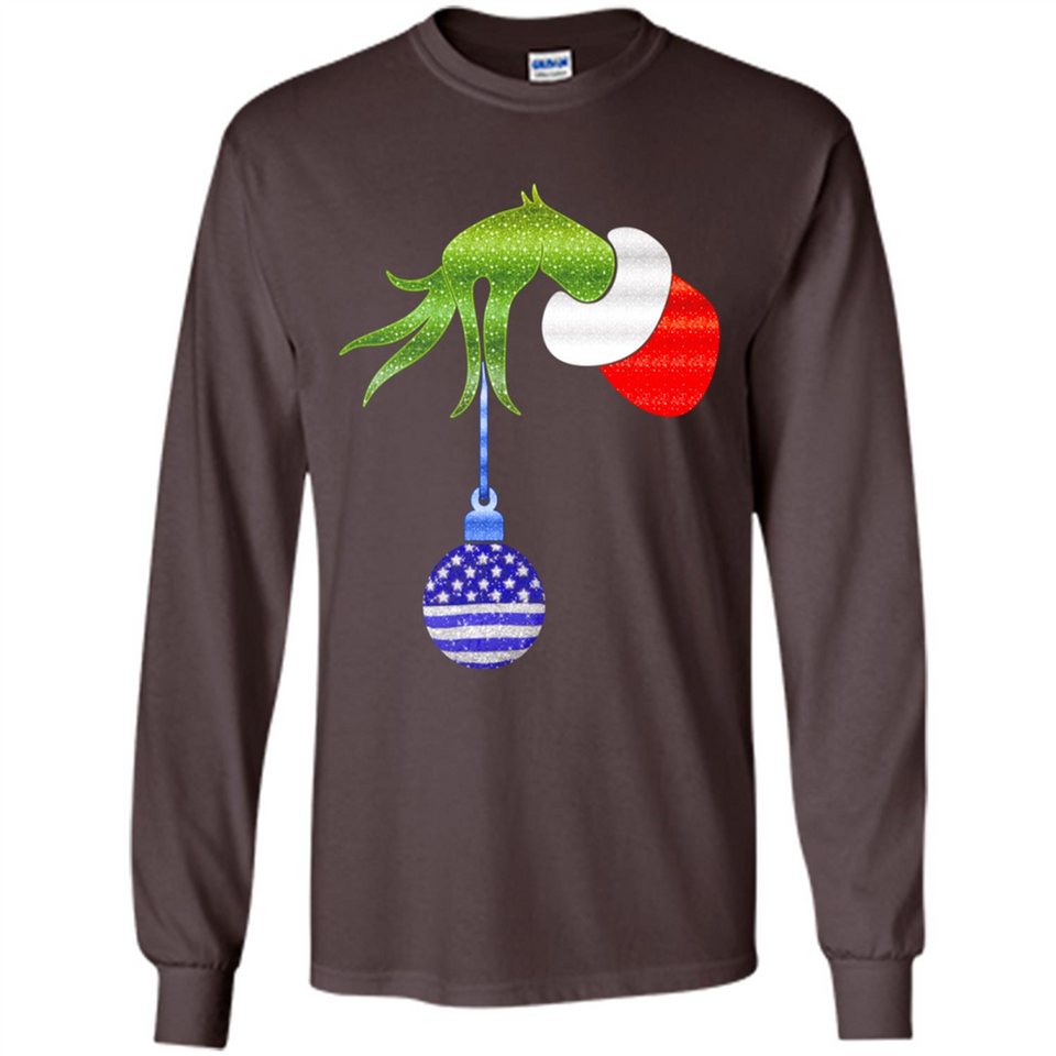 Grinch Holding American Flag ornament Christmas