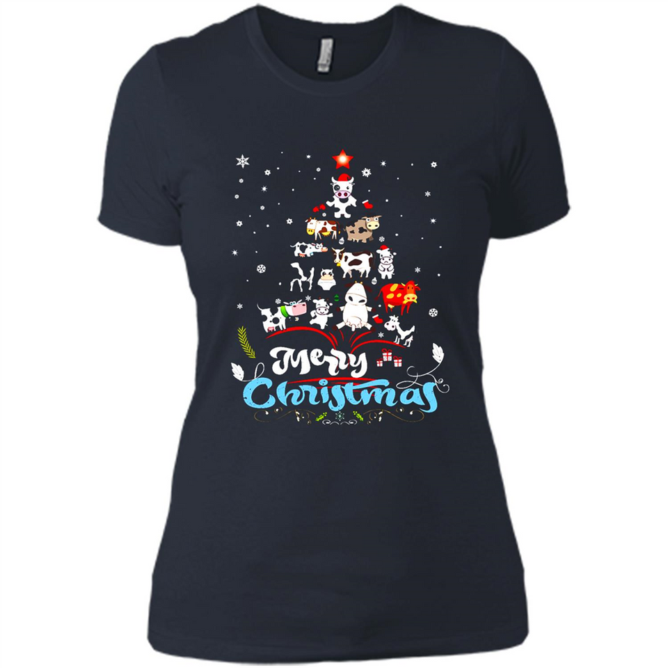 Christmas Ugly Sweater Animal Tree Pine Merry Christmas - Ladies' Boyfriend T-Shirt