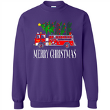 Firetruck Santa Sleigh Merry Christmas Firefighter - Sweatshirt