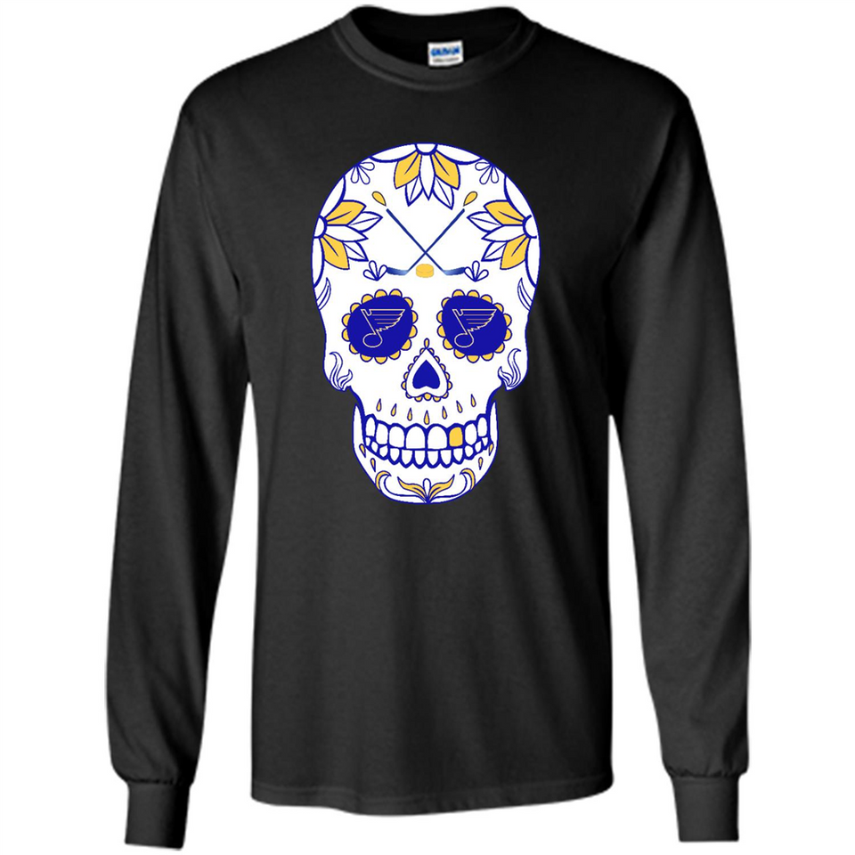 St. Louis Blues Hockey Sugar Skull Day of the Dead