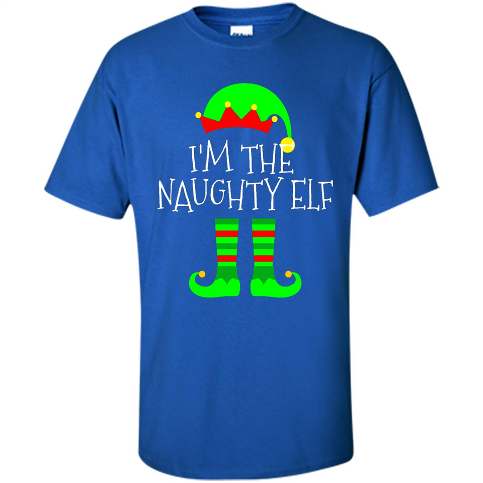 Matching Family Christmas Shirt Funny I'm The Naughty Elf Black mugs PINGPONG - Shirt