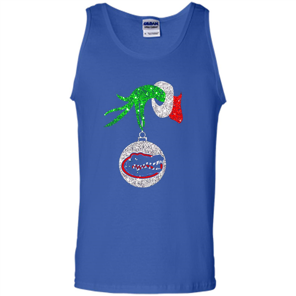 Funny Florida Gators Glitter Grinch Monogram Ornament Christmas Gift - Tank Top