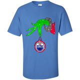 GRINCH HAND HOLDING EDMONTON OILERS GLITTER CHRISTMAS PINGPONG
