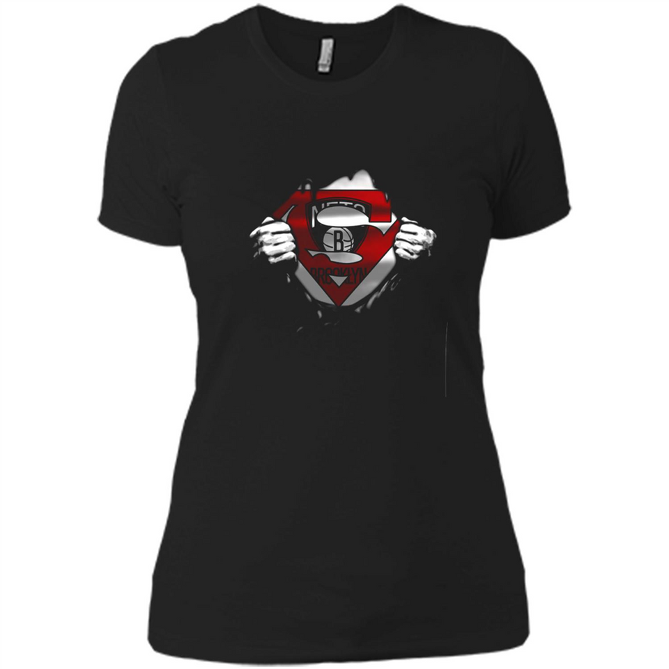 Brooklyn Nets And Superman Fans - Ladies' Boyfriend T-Shirt