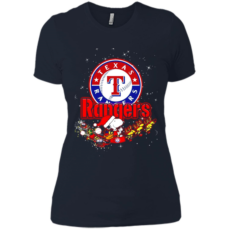 Snoopy Christmas Texas Rangers - Ladies' Boyfriend T-Shirt