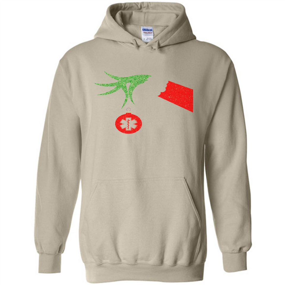 Funny Grinch Hand holding Doctor ornament Christmas Sporty T-Shirt - Hoodie
