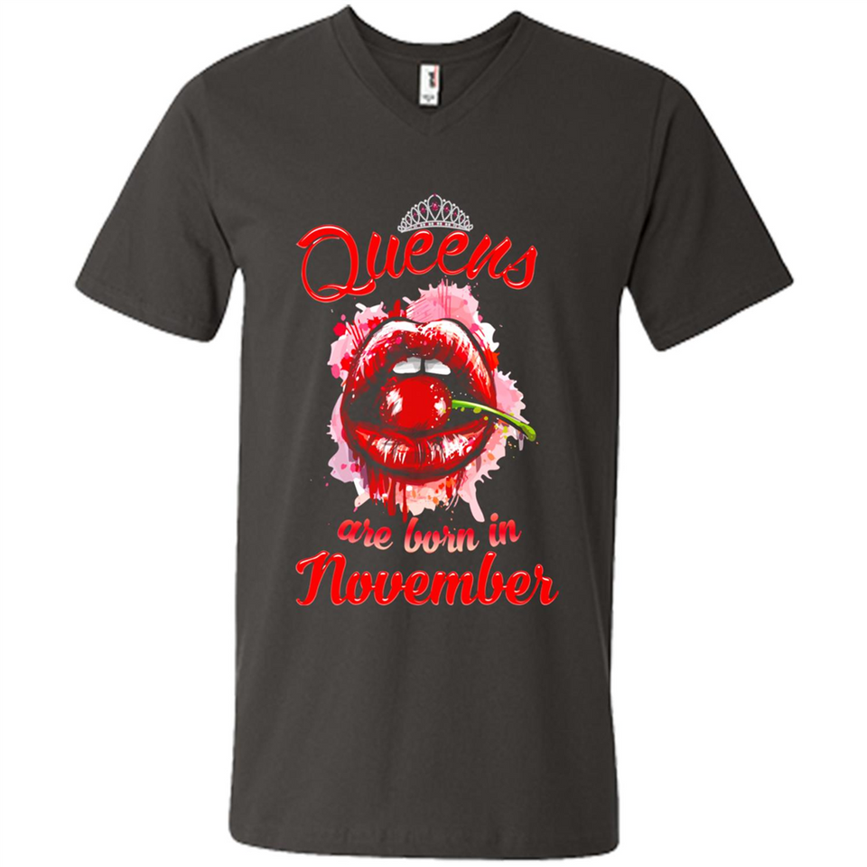 Queens Are Born In November T-Shirt Sexy Lips