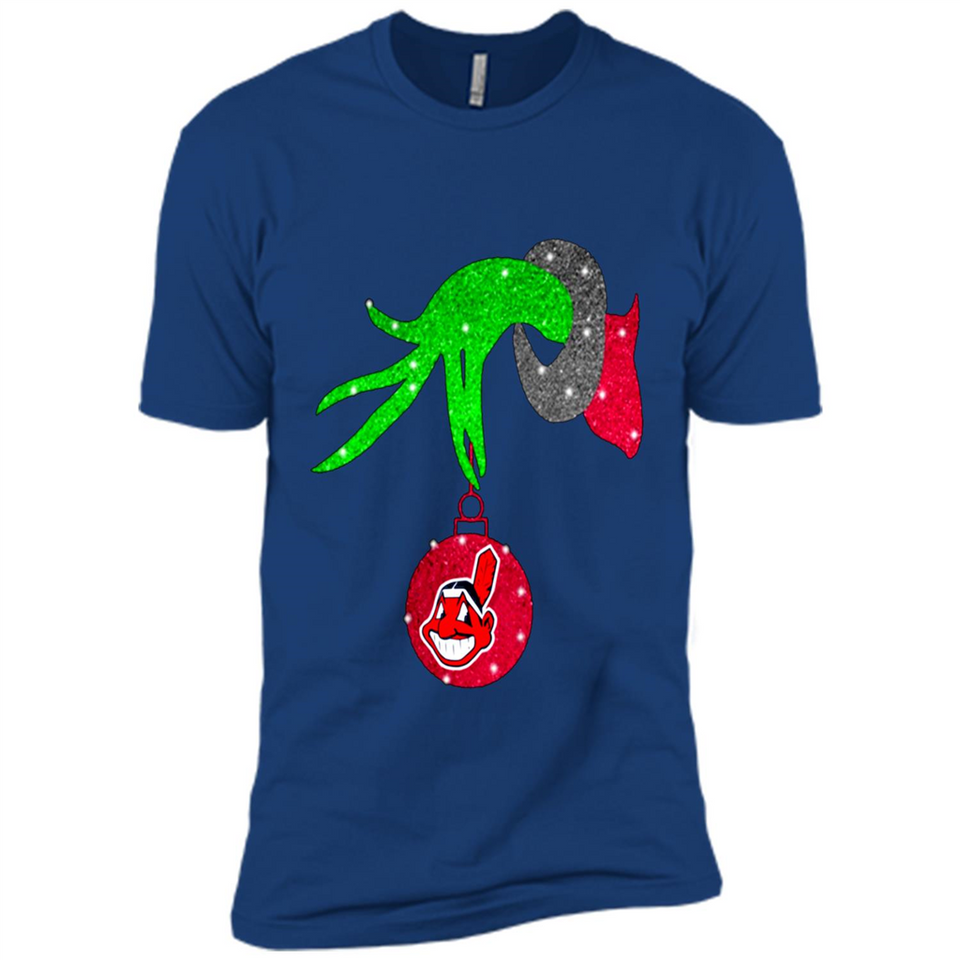GRINCH HAND HOLDING CLEVELAND INDIANS GLITTER CHRISTMAS PINGPONG