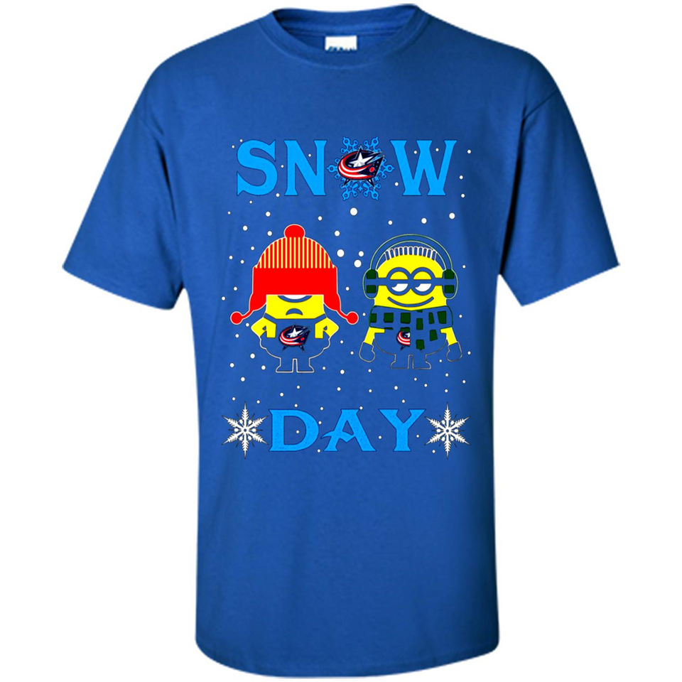 Snow Day Shirt For Columbus Blue Jackets Vs Minion Fans pingpong