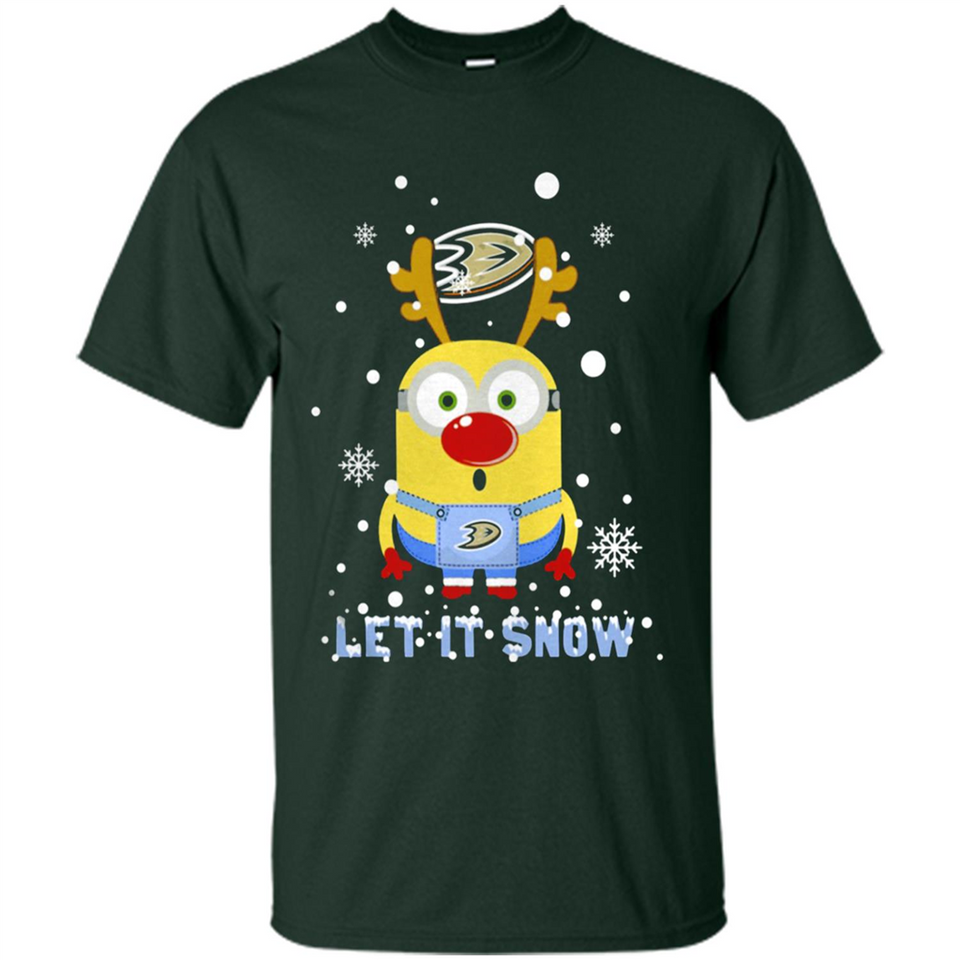 Minion Anaheim Ducks Ugly Christmas Sweater Let it Snow - Shirt