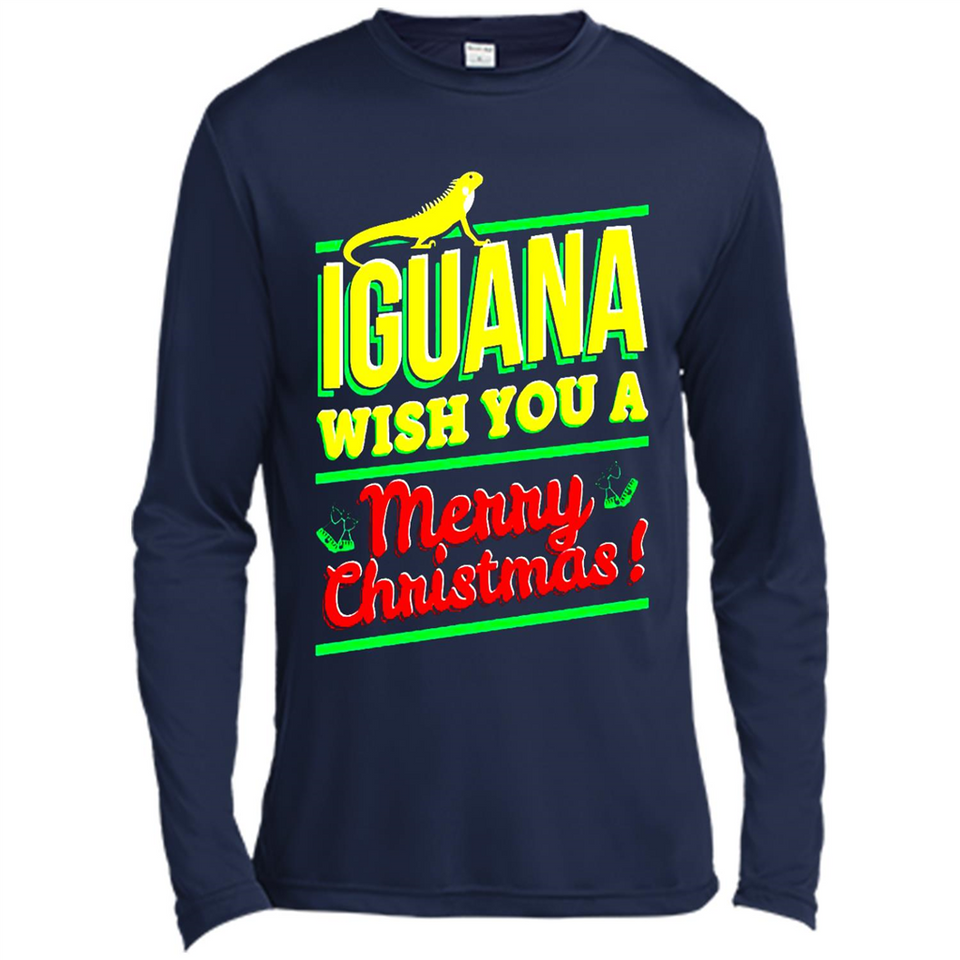 Iguana Wish You A Merry Christmas Animal - Canvas Long Sleeve T-Shirt