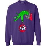 GRINCH HAND HOLDING COLORADO AVALANCHE GLITTER CHRISTMAS PINGPONG