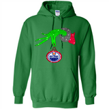GRINCH HAND HOLDING EDMONTON OILERS GLITTER CHRISTMAS PINGPONG