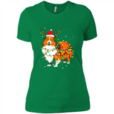 Christmas Lights Shetland Sheepdog Wearing Santa Hat Funny Xmas Mug - Ladies' Boyfriend T-Shirt