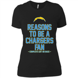 Reasons to be a Los Angeles Chargers Fan Complete List on Back - Ladies' Boyfriend T-Shirt