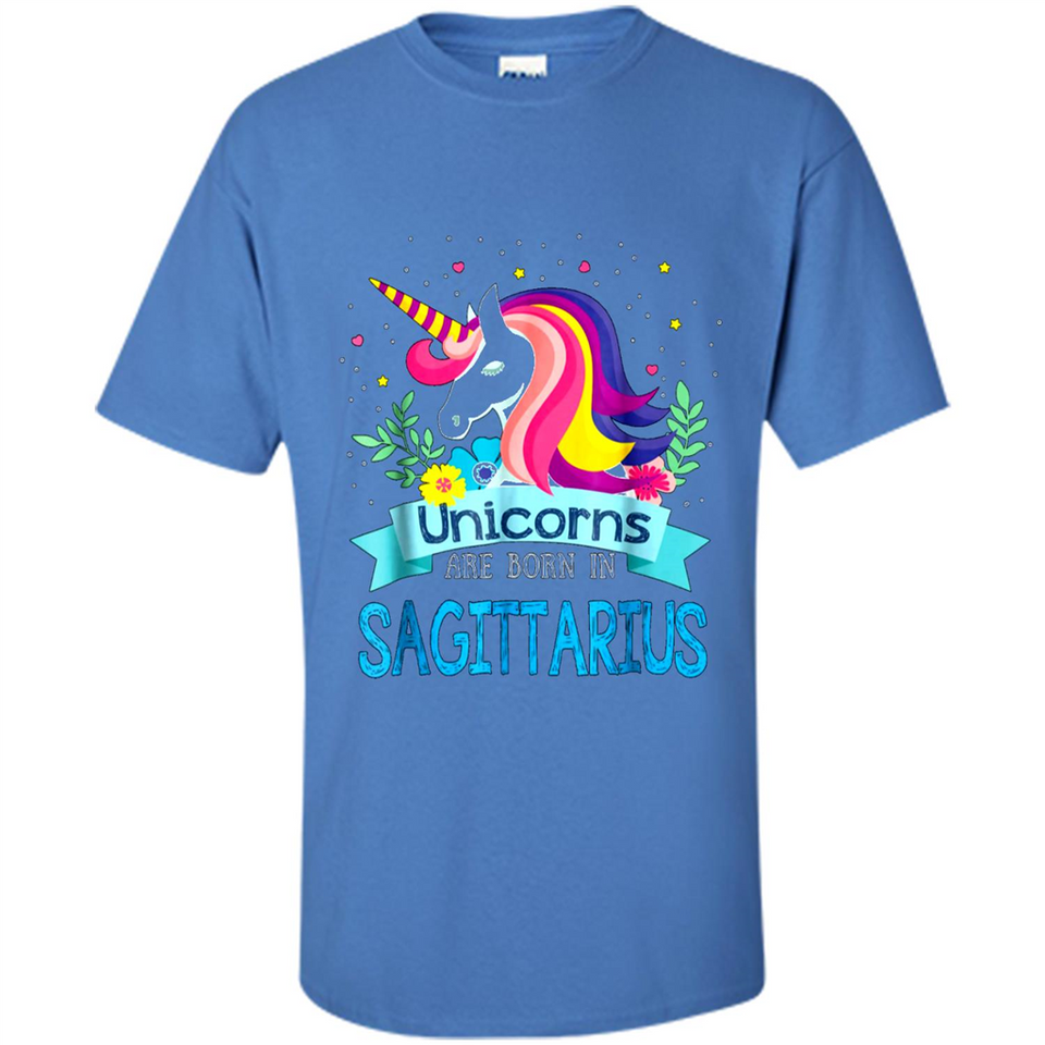 Unicorns are born in Sagittarius Birthday Rainbow Custom Ultra Cotton