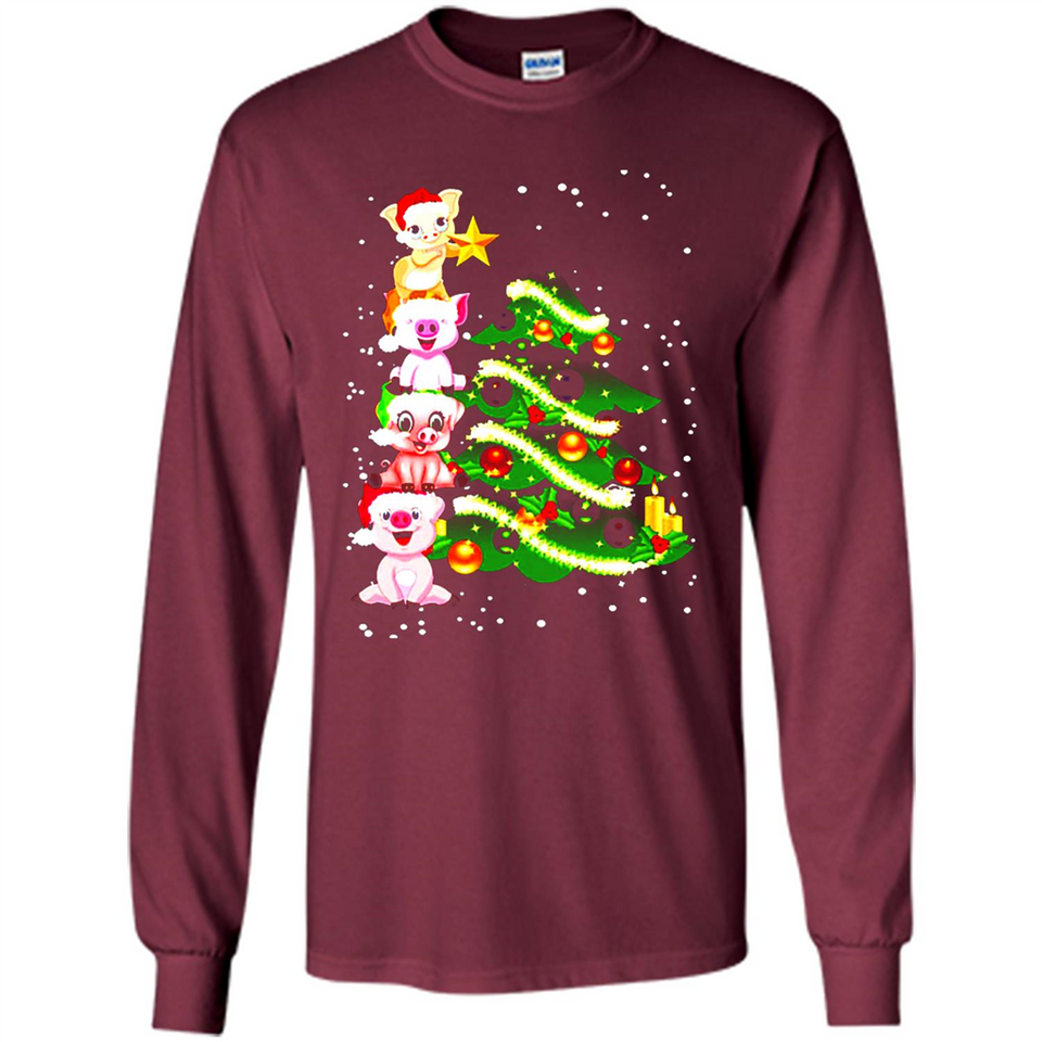 Pigs Christmas T Shirt PINGPONG - Long Sleeve T-Shirt