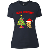 Meow merry christmas- cat and pine merry christmas - Ladies' Boyfriend T-Shirt