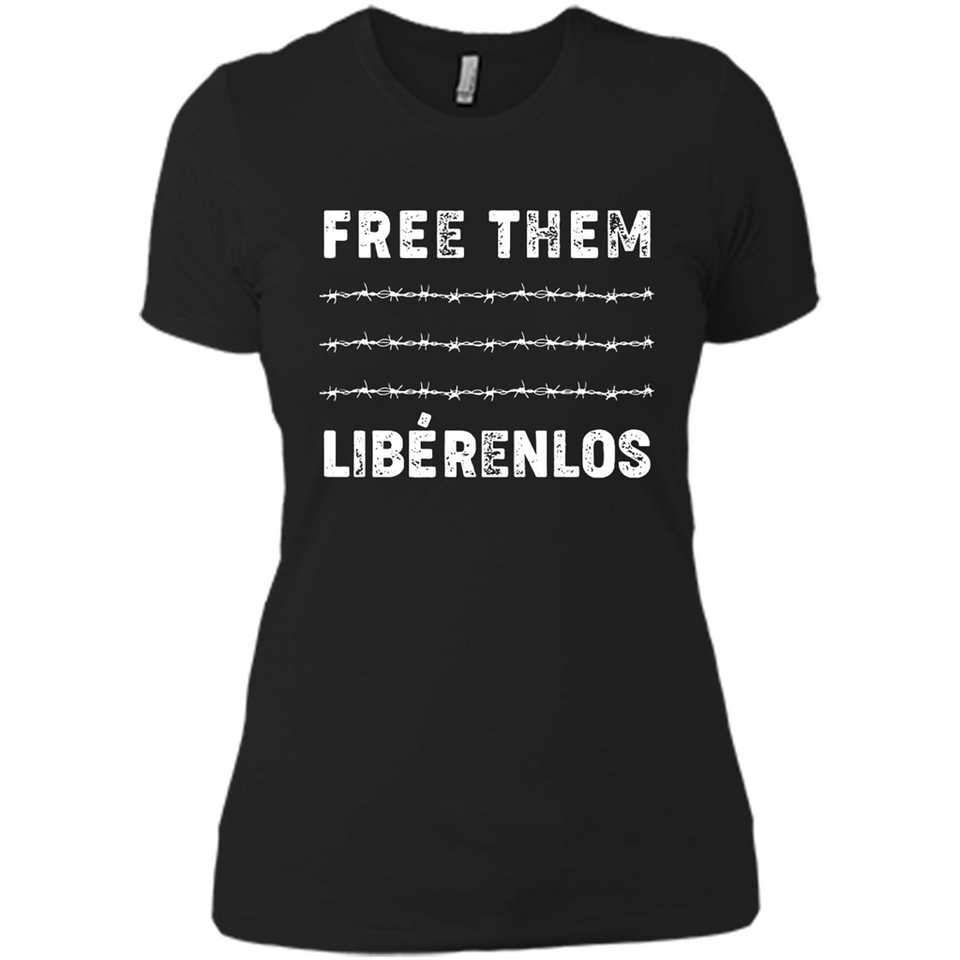Peaceful Communities- Free Them Liberenlos Shirt PINGPONG - Ladies' Boyfriend T-Shirt