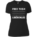 Peaceful Communities- Free Them Liberenlos Shirt PINGPONG - Ladies' Boyfriend T-Shirt