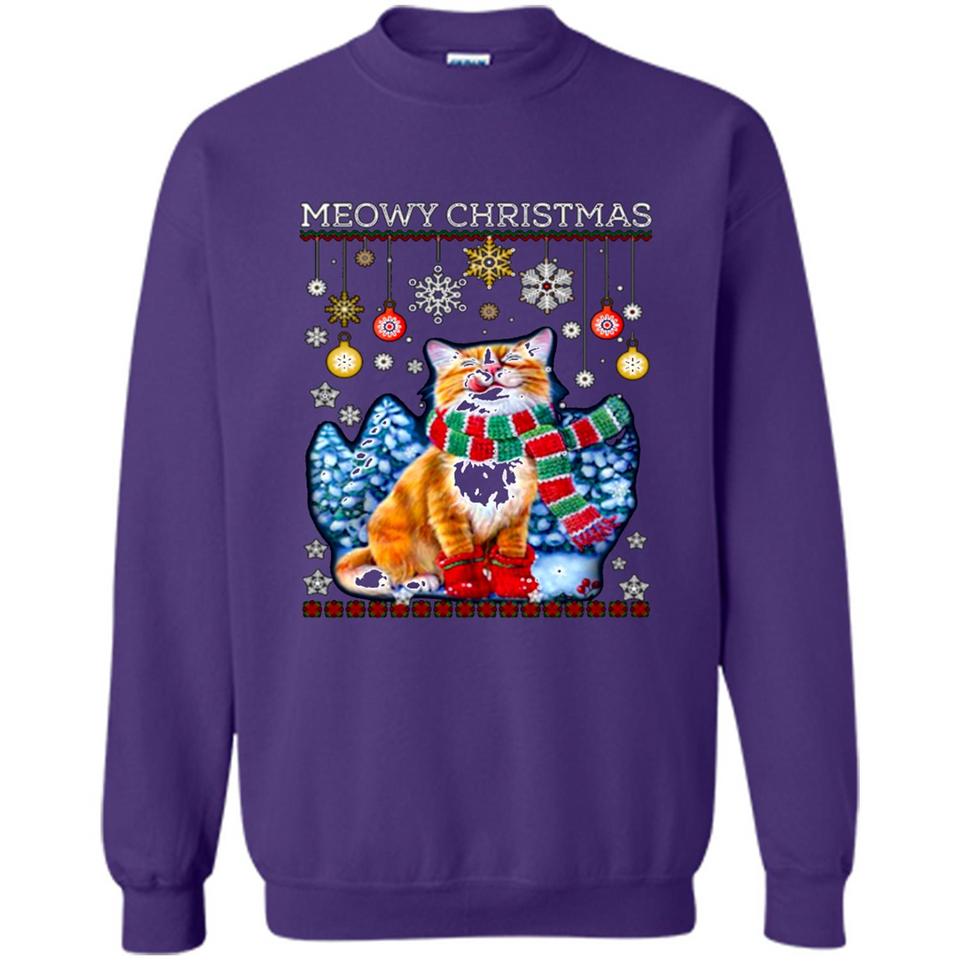 Meowy Christmas Ugly Funny Cats Lover PINGPONG