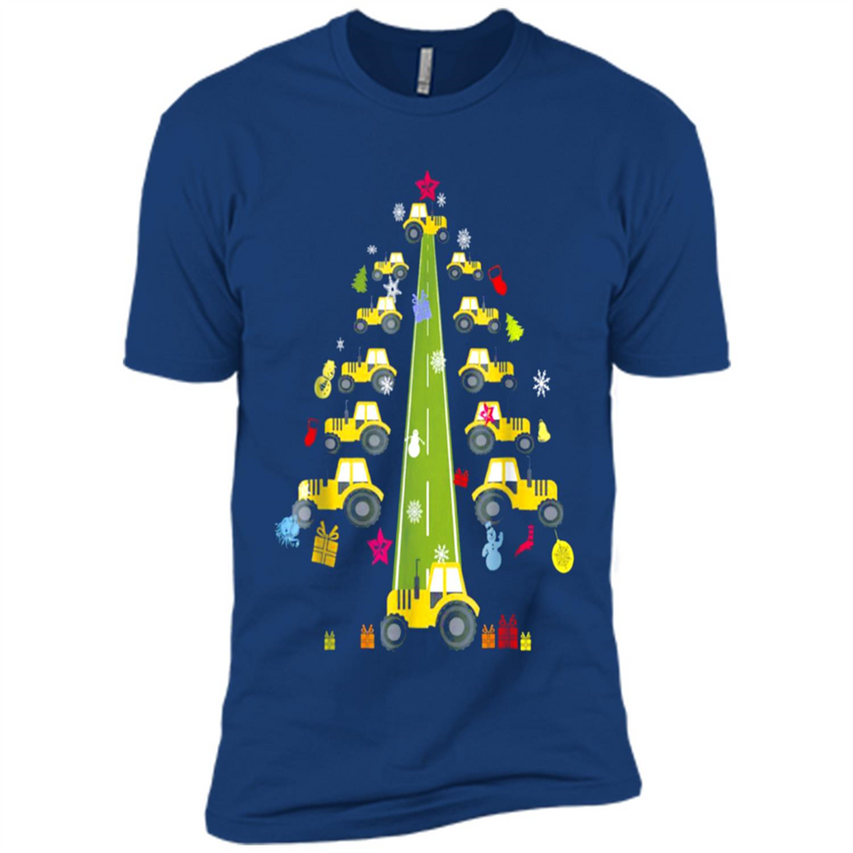 Tractor Car Christmas Tree T-shirt For Drivers