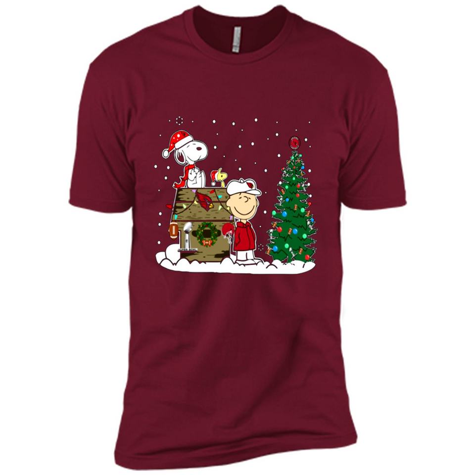 Arizona Cardinals Snoopy The Peanuts Movie Christmas Football Super Bowl pingpong - Premium Short Sleeve T-Shirt