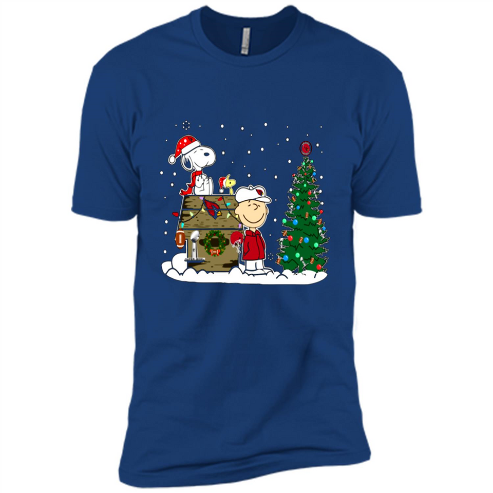 Arizona Cardinals Snoopy The Peanuts Movie Christmas Football Super Bowl pingpong - Premium Short Sleeve T-Shirt