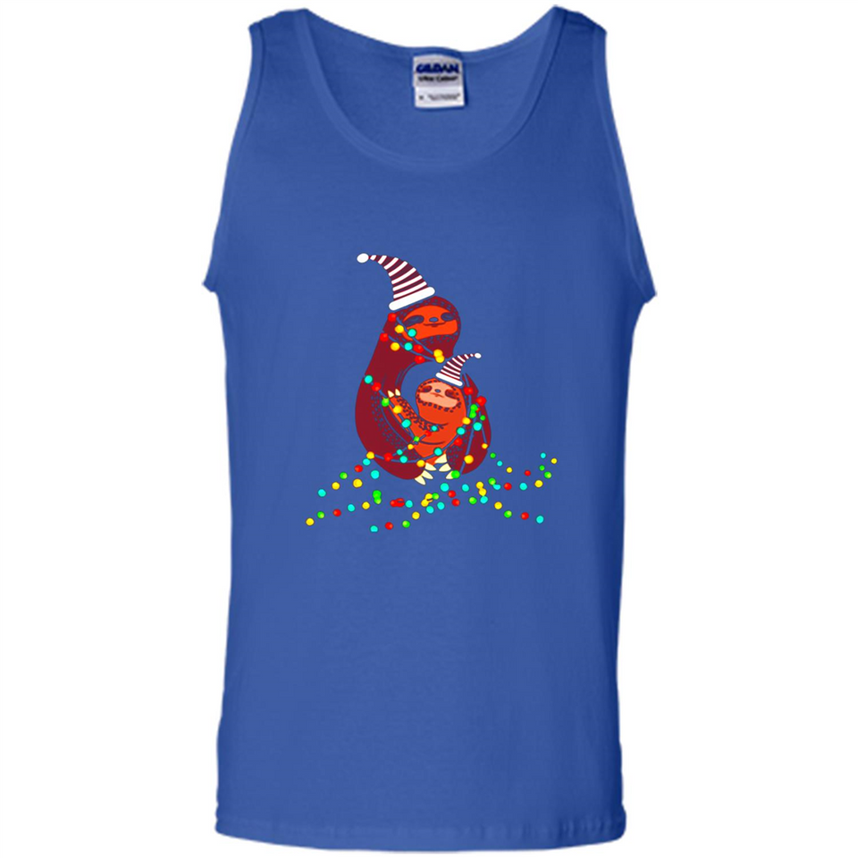 Christmas Lights Sloth Long Sleeve Santa Sloth - Tank Top