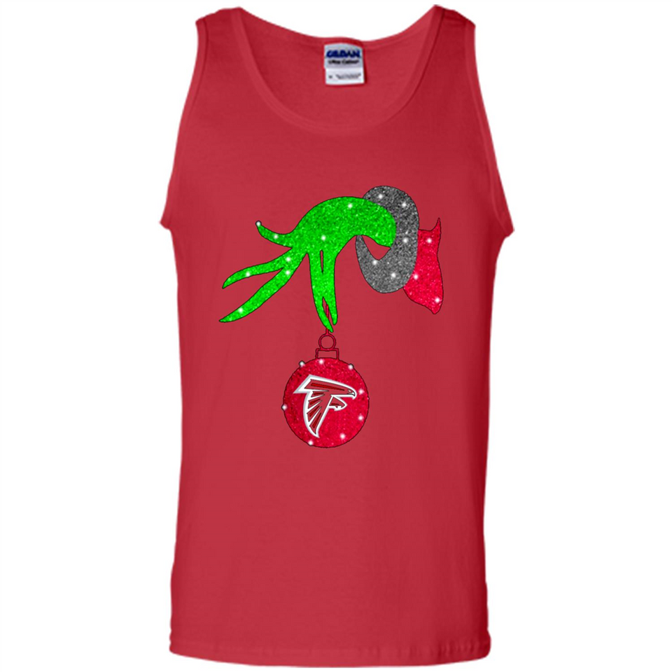 GRINCH HAND HOLDING ATLANTA FALCONS GLITTER CHRISTMAS PINGPONG