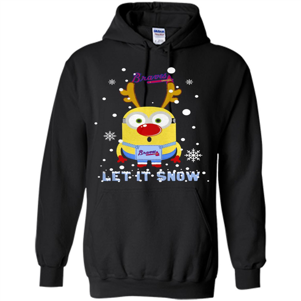 Minion Atlanta Braves Ugly Christmas Sweater Let it Snow - Hoodie